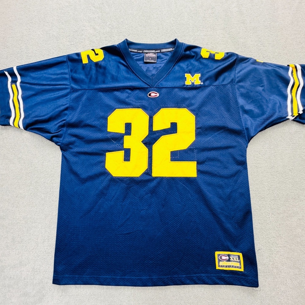 Vintage Colosseum Michigan Wolverines Football Jersey Mens Size XXL Blue & Maize